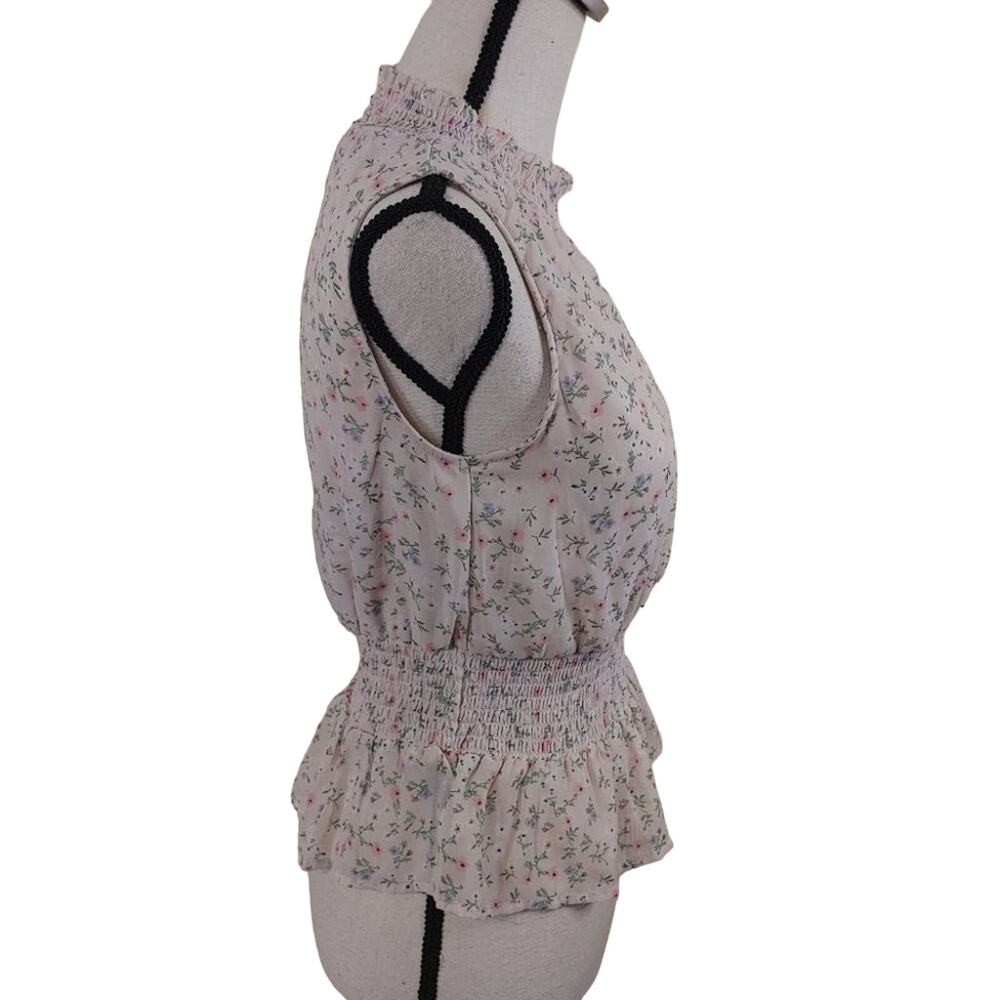 Japna Floral Peplum Size Small Sleeveless Cottage Core Kawaii Sleeveless Blouse - Picture 4 of 9